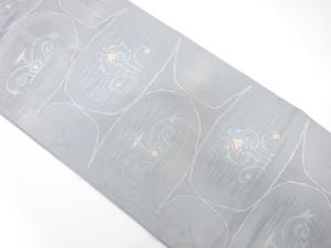 アンティーク 抽象草花模様織り出し袋帯(材料)